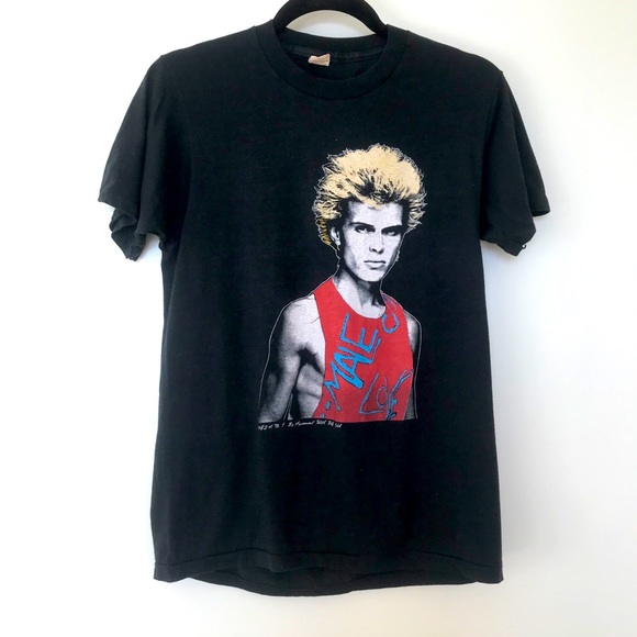 VINTAGE Billy Idol Male Love Screen Stars Tee - Picture 1 of 5